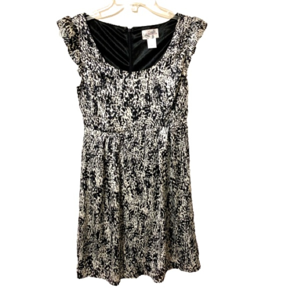 Francesca’s Paraella Silky Dress - Black/Light Cream - Size Small
